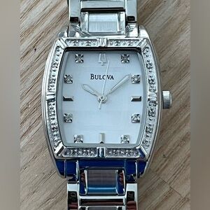 Bulova Diamond Highbridge Luxury Ladies Watch White Dial Stainless Bracelet